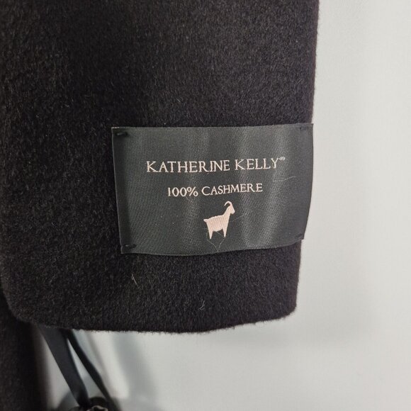 Katherine Kelly Women's Coat Size 12 Cashmere Black Luxury Long Coat (No Belt) - Picture 5 of 12